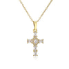 Fashion Copper Plated 18k Gold Cross Pendant Copper Necklace Jewelry