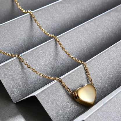 Simple Style Heart Shape Titanium Steel Plating Pendant Necklace 1 Piece