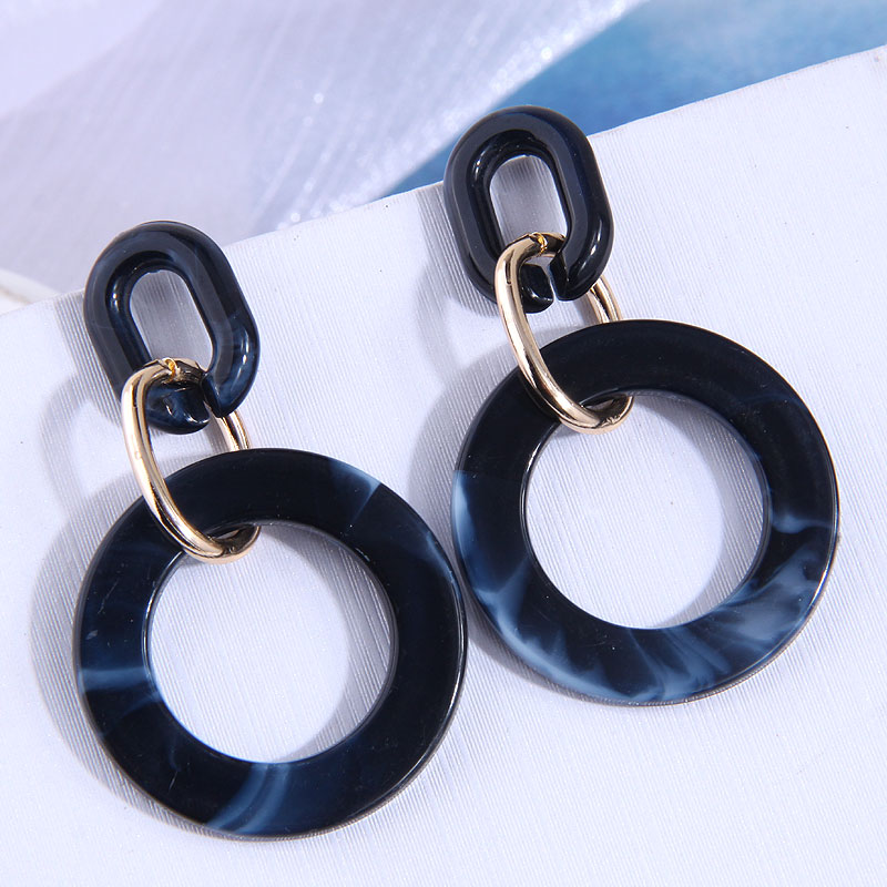 Fashion Simple Alloy Resin Geometric Interlocking Earrings