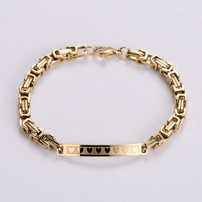 Fashion Simple Heart-shaped Gold Plated Stainless Steel Bracelet