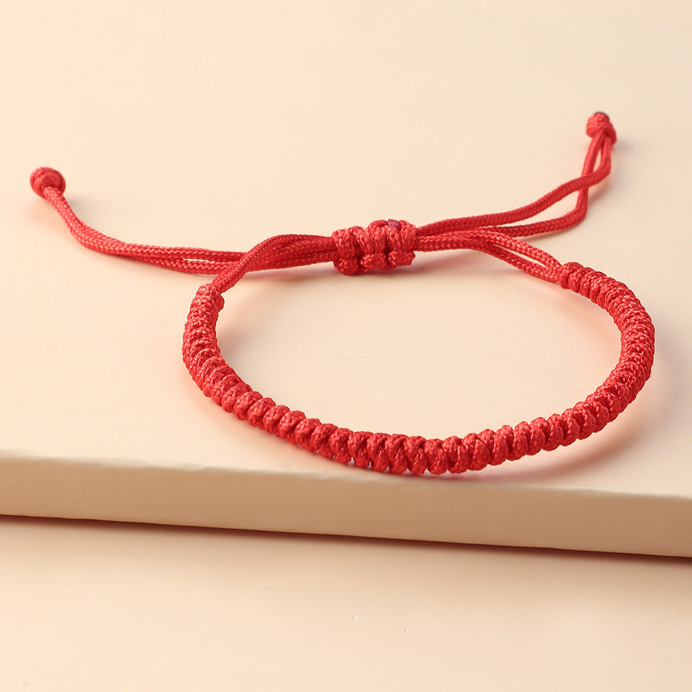 Fashion Simple Red Rope Solid Color Adjustable Bracelet