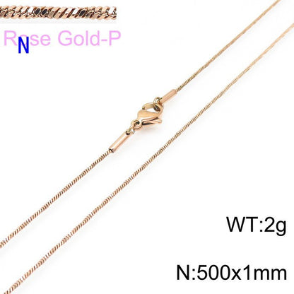 Fashion Simple Stainless Steel Snake Bone Chain Necklace