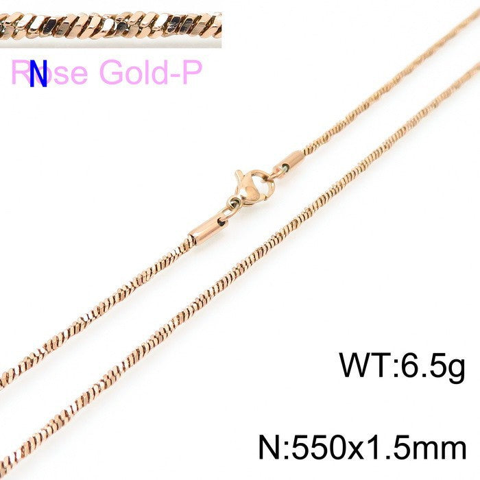 Fashion Simple Stainless Steel Snake Bone Chain Necklace