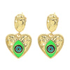 Hip-pop-style Colorful Dripping Oil Devil's Eye Copper Earrings Wholesale