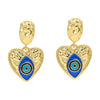 Hip-pop-style Colorful Dripping Oil Devil's Eye Copper Earrings Wholesale