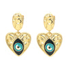 Hip-pop-style Colorful Dripping Oil Devil's Eye Copper Earrings Wholesale