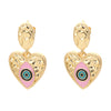 Hip-pop-style Colorful Dripping Oil Devil's Eye Copper Earrings Wholesale