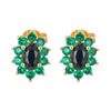 Korean Color Sun Flower Copper 18k Gold-plated Inlaid Zircon Stud Earrings