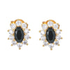 Korean Color Sun Flower Copper 18k Gold-plated Inlaid Zircon Stud Earrings