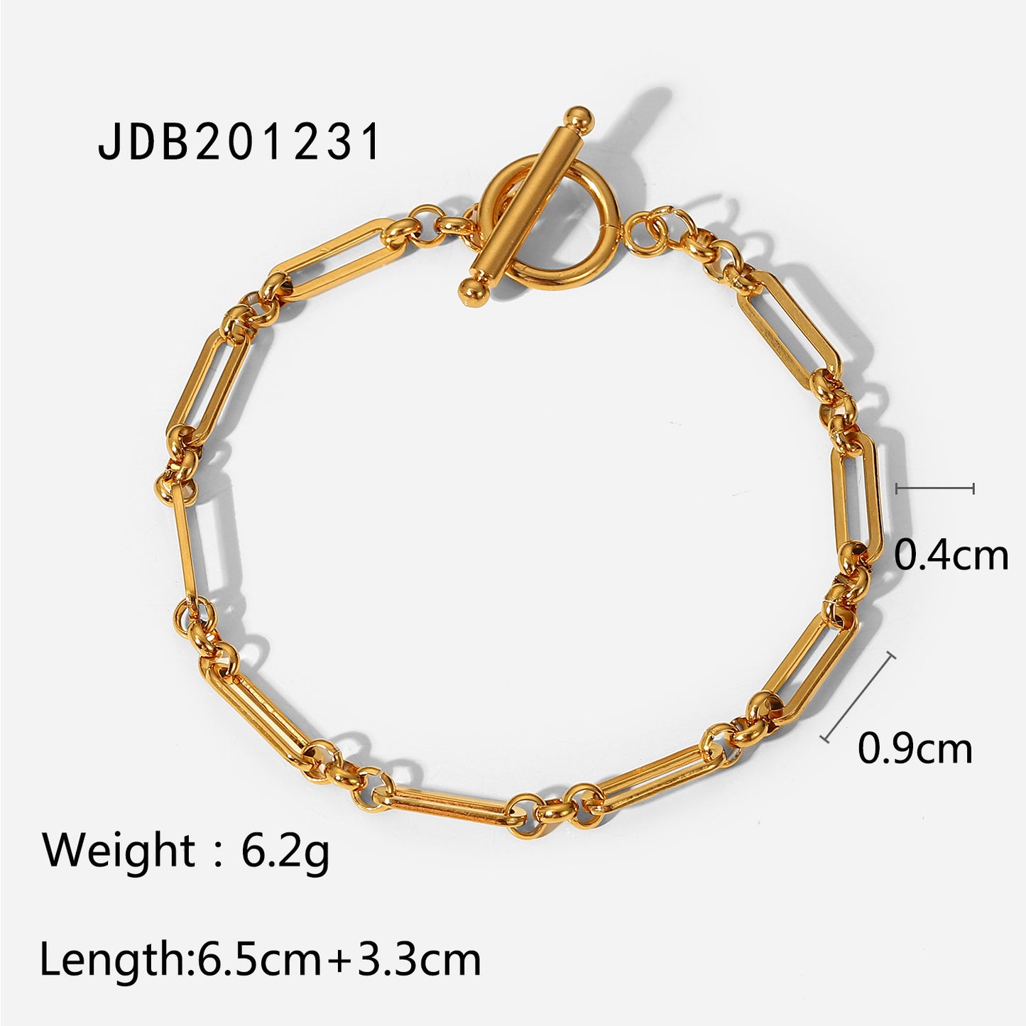 Fashion Geometric Stainless Steel No Inlaid 18k Gold Plated Gold Plated Bracelets