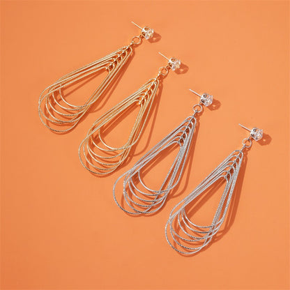 New Retro Exaggerated Geometric Pattern Multi-layer Drop Earrings Wholesale