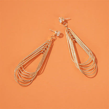 New Retro Exaggerated Geometric Pattern Multi-layer Drop Earrings Wholesale