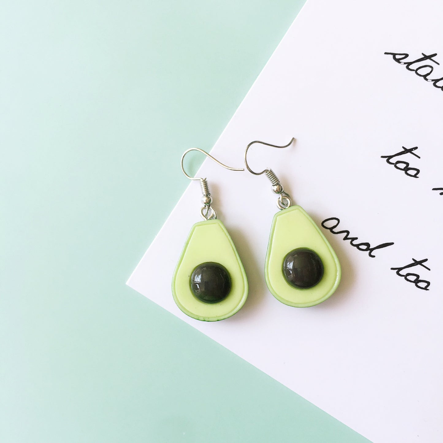 Summer Avocado Cute Simulation Fruit Hairpin Necklace Earrings