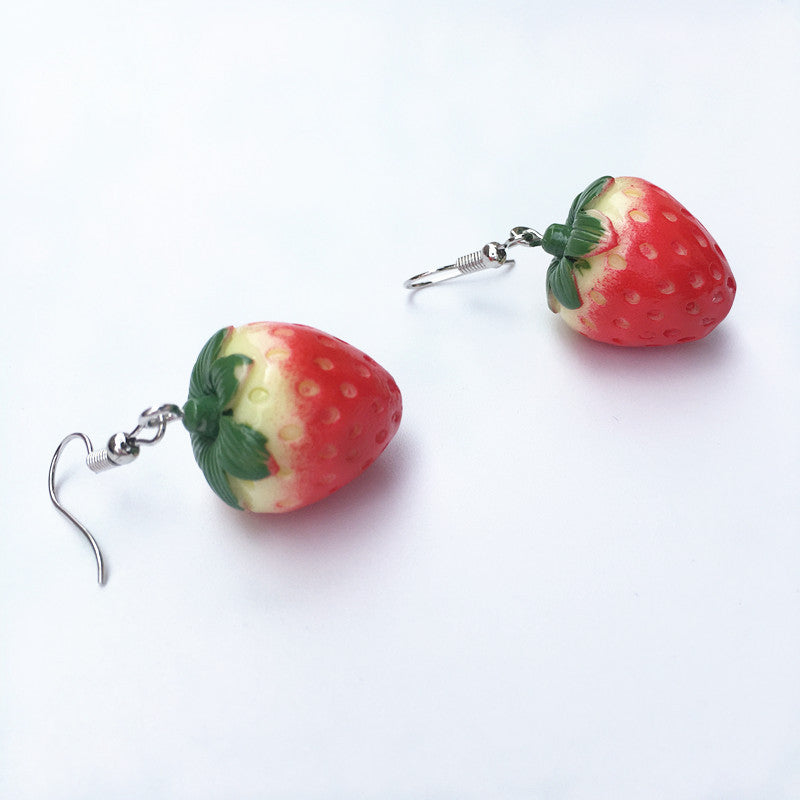 Fashion Hand-made Cartoon Fun Strawberry Earrings