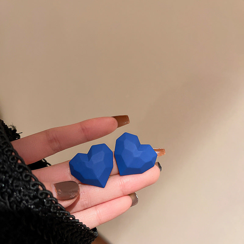 Simple Candy Color Heart-shaped Stud Earrings