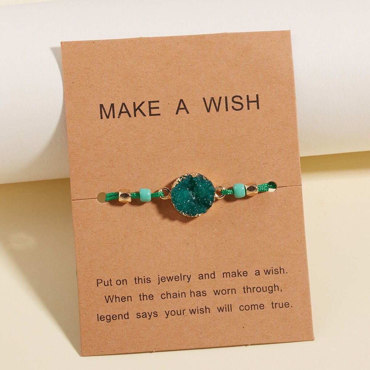 Simple Creative Natural Stone Woven Paper Card Bracelet Jewelry