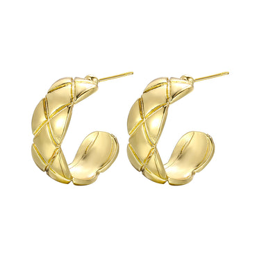 Ins Style C Shape Plating Metal No Inlaid Earrings