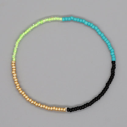 Simple Bohemian Double Color Matching Beads Stacked Bracelet