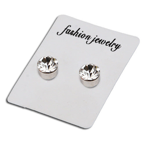 Fashion Color Diamond Stainless Steel Magnetic Earrings