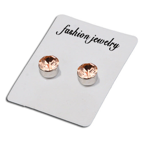 Fashion Color Diamond Stainless Steel Magnetic Earrings