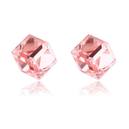 Fashion Cube Color Zircon Magnetic Earrings