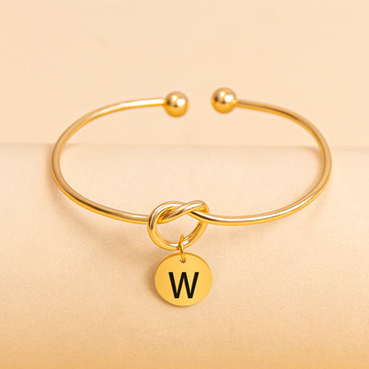 26 Letter Knot Open Bracelet