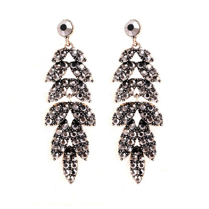 Fashion Retro Willow Rhinestone Alloy Earrings