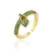 Fashion 18k Gold Micro-inlaid Zircon Heart Open Women's Ring