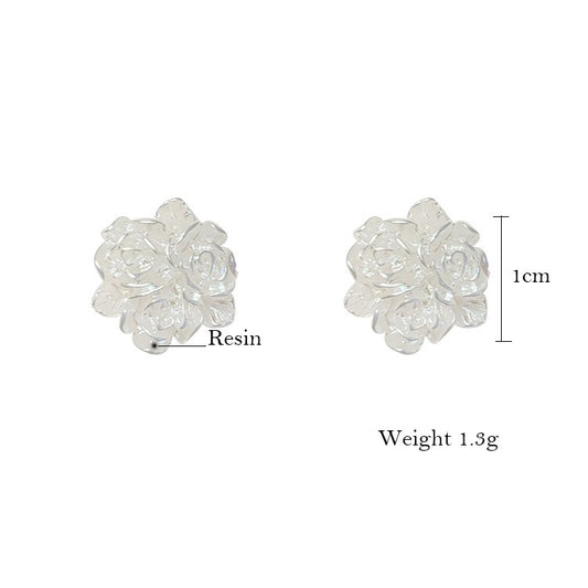 White Camellia Earrings Female Summer Unique Niche  New Trendy Fashion Earrings Earrings