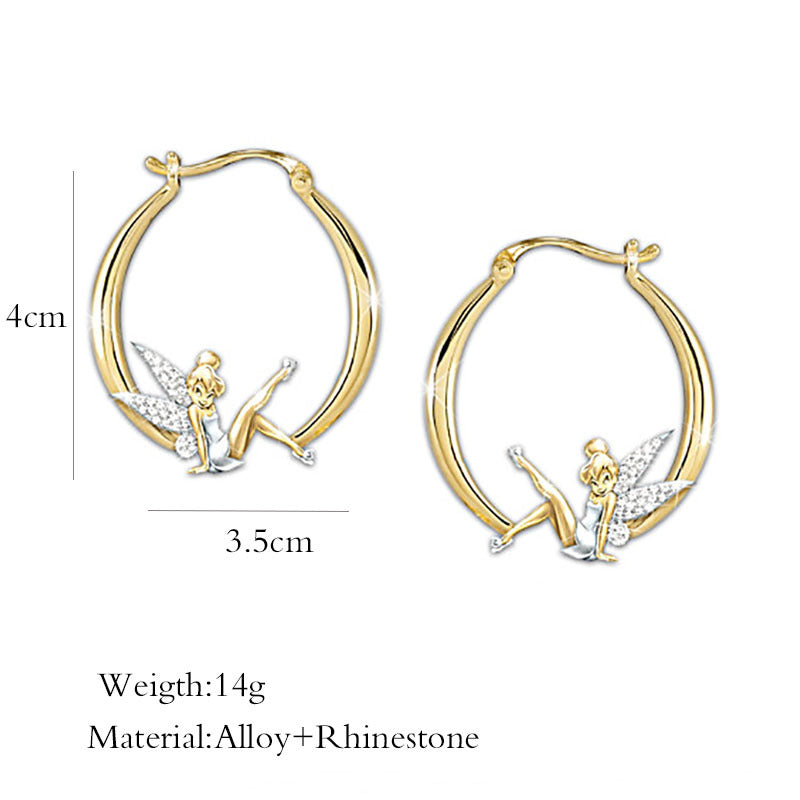 New Cross-border Jewelry Flower Fairy Gold Diamond Earrings Female European And American Fashion Elf Lady Earrings