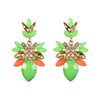 Fashion Alloy Diamond Female Drop-shaped Flower Gemstone Earrings