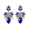 Fashion Alloy Diamond Female Drop-shaped Flower Gemstone Earrings