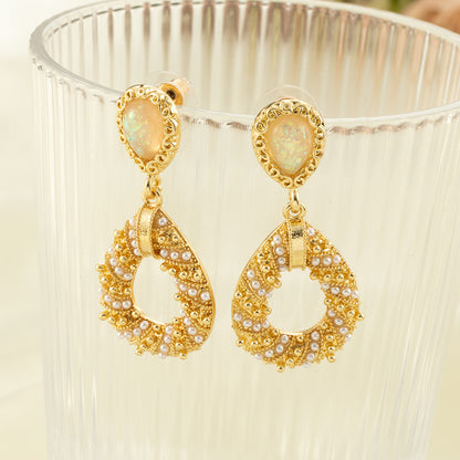 Fashion Golden Creative Three-dimensional Geometric Alloy Earrings Female