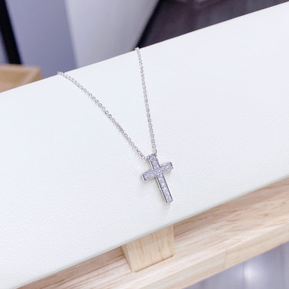 Fashion Cross Copper Necklace Gold Plated Zircon Copper Necklaces 1 Piece