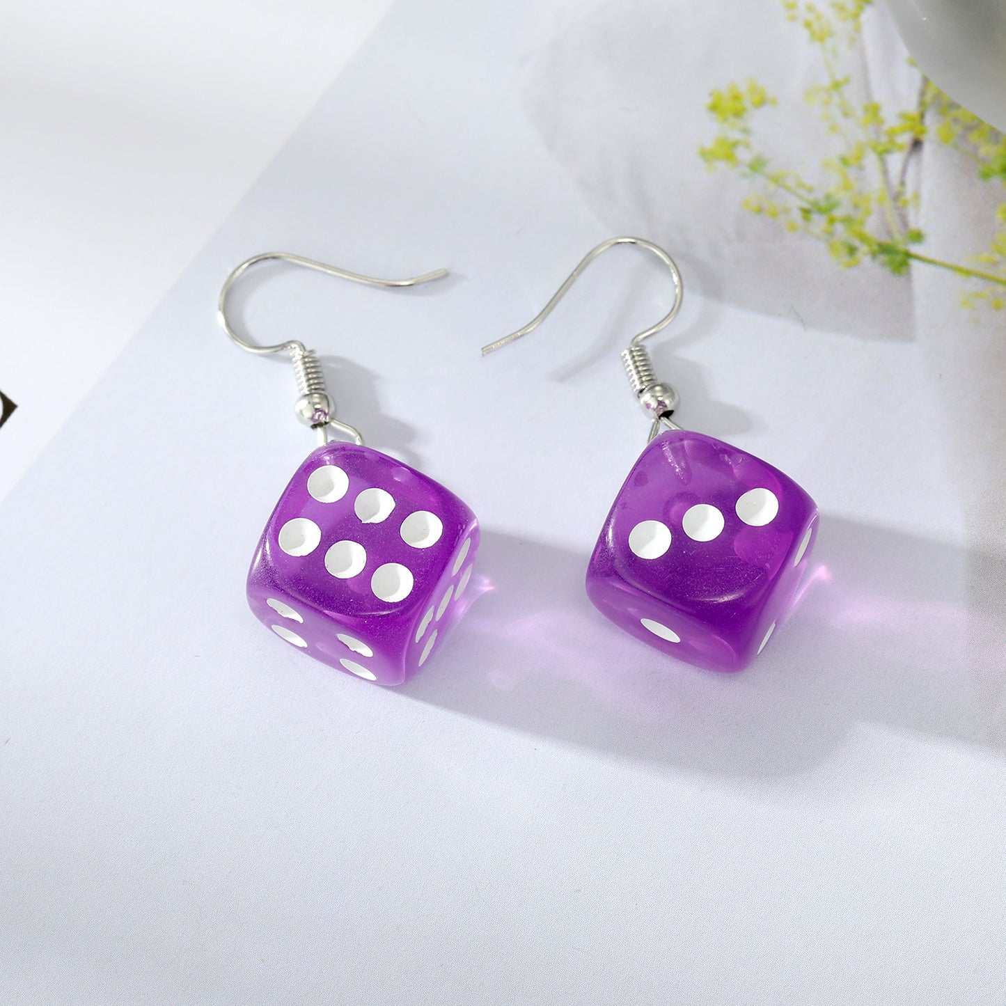 Fashion Ornament New Dice Resin Earrings