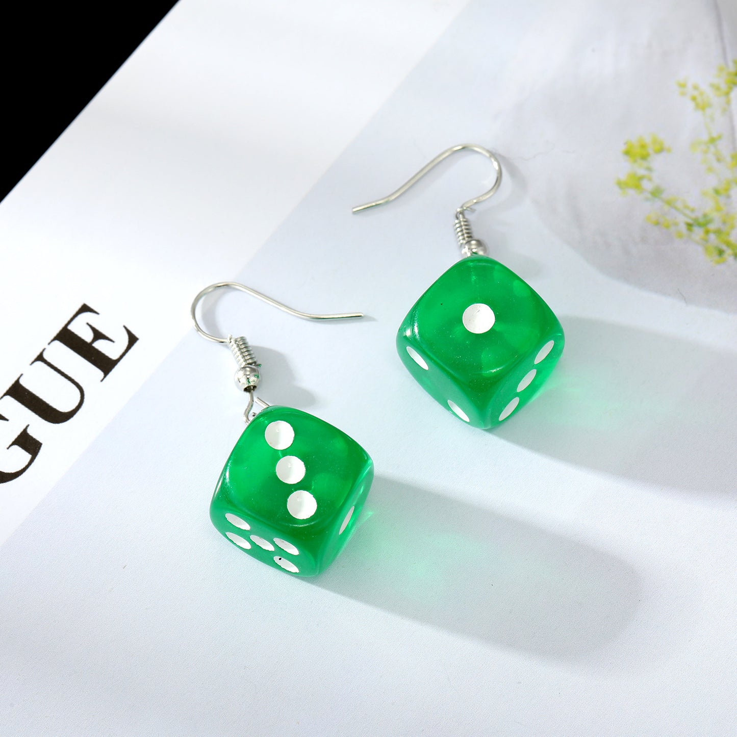 Fashion Ornament New Dice Resin Earrings