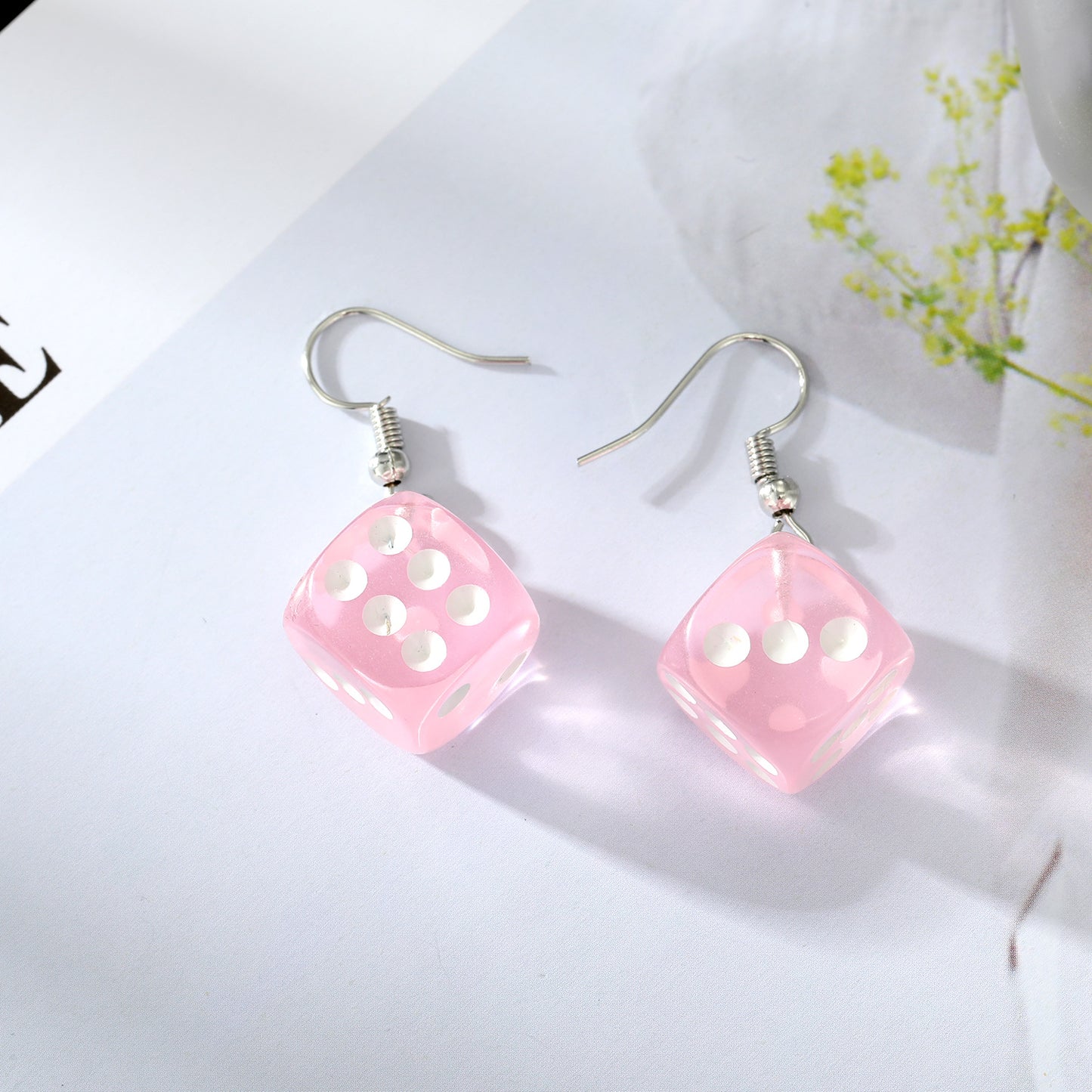 Fashion Ornament New Dice Resin Earrings