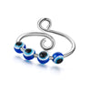 Fashion Creative Rotatable Decompression Anti-anxiety Open Mouth Devil's Eye Blue Eyes Stainless Steel Ring