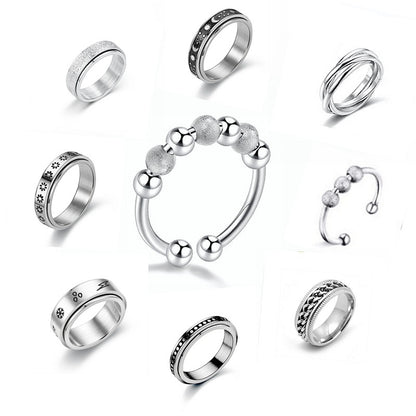 New Fashion Anti-anxiety Rotating Titanium Steel  Decompression Couple Ring