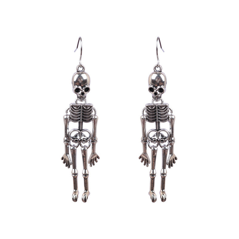 New Halloween Punk Style Skull Pendant Ear Hook Earrings