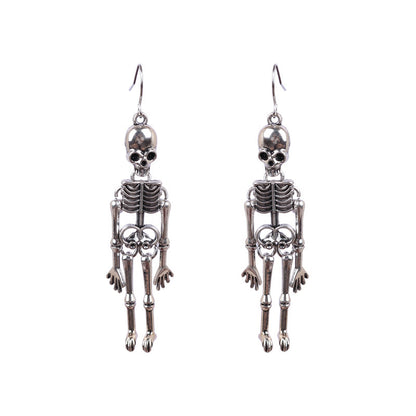 New Halloween Punk Style Skull Pendant Ear Hook Earrings