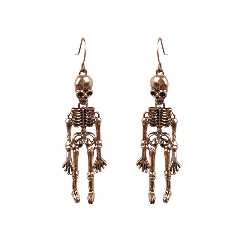 New Halloween Punk Style Skull Pendant Ear Hook Earrings