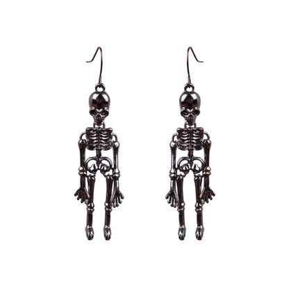 New Halloween Punk Style Skull Pendant Ear Hook Earrings