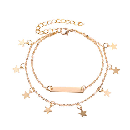 Fashion Double-layer Five-pointed Star Alloy Anklet Nhdp154402
