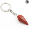 Natural Crystal Agate Stone Hexagonal Cone Key Chain Wholesale Nihaojewelry