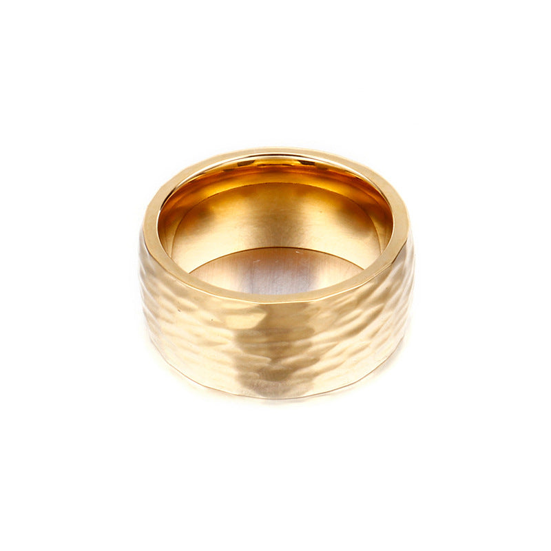 From  Simple Style Ring Stainless Steel Irregular Pattern Ring Unisex Ring