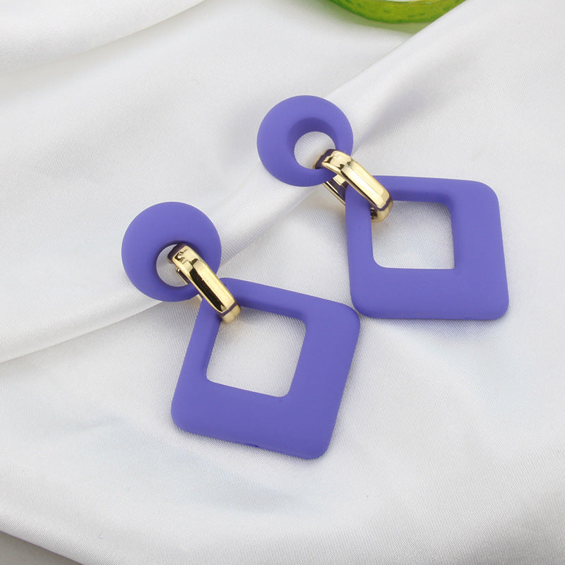 Klein Blue Earrings Korean Version Of Geometric Pendant Earrings