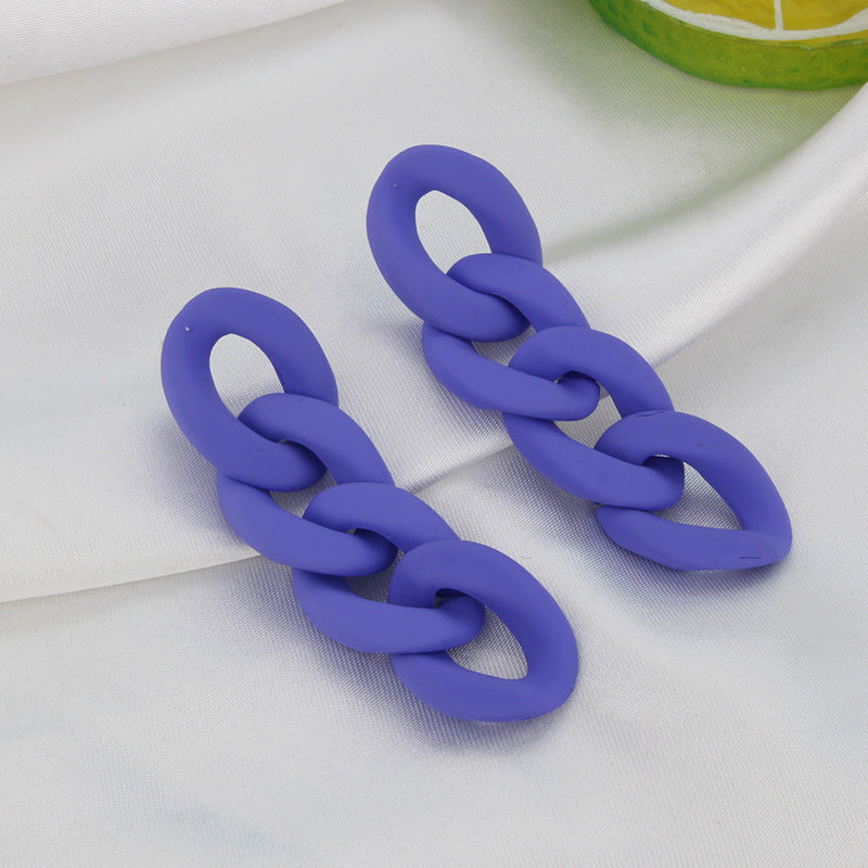 Klein Blue Earrings Korean Version Of Geometric Pendant Earrings