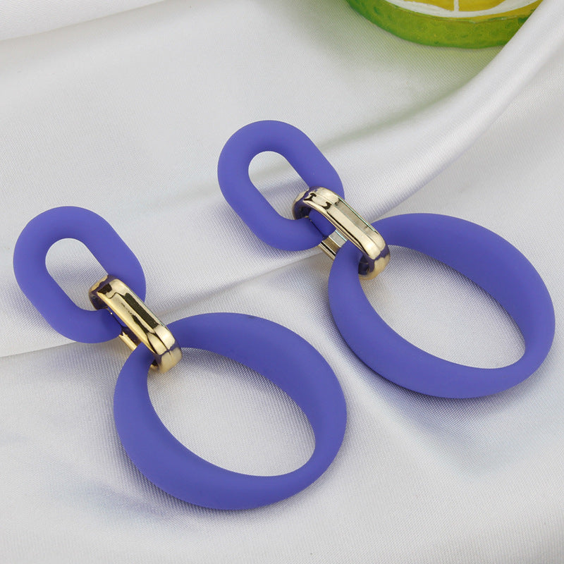 Klein Blue Earrings Korean Version Of Geometric Pendant Earrings