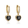 Fashion Zircon Micro-inlaid Peach Heart Earrings European And American Style Copper Jewelry